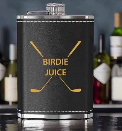 Birdie Juice Leather-Wrapped Flask