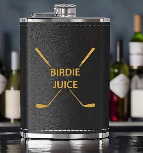 Birdie Juice Leather-Wrapped Flask