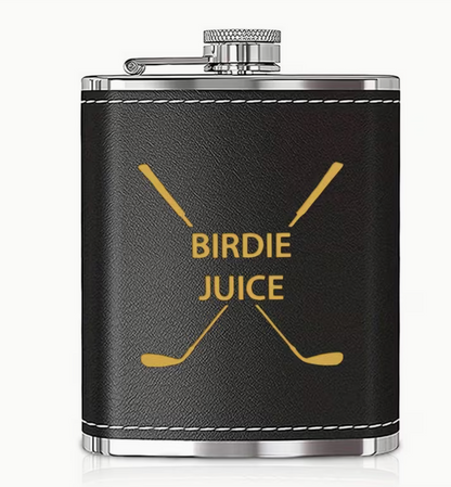 Birdie Juice Leather-Wrapped Flask